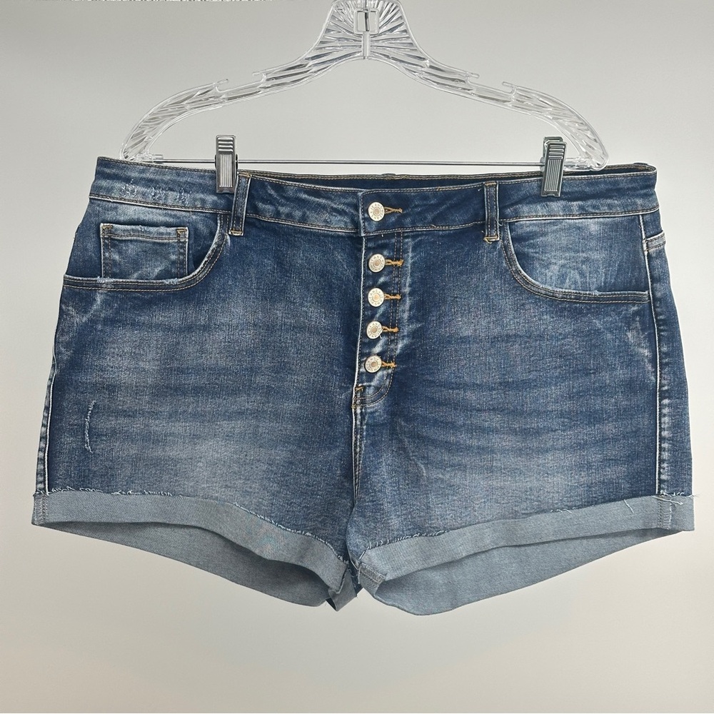 Distressed Denim Blue Women's Shorts 2XL Daisy Dukes Cut Offs NWOT